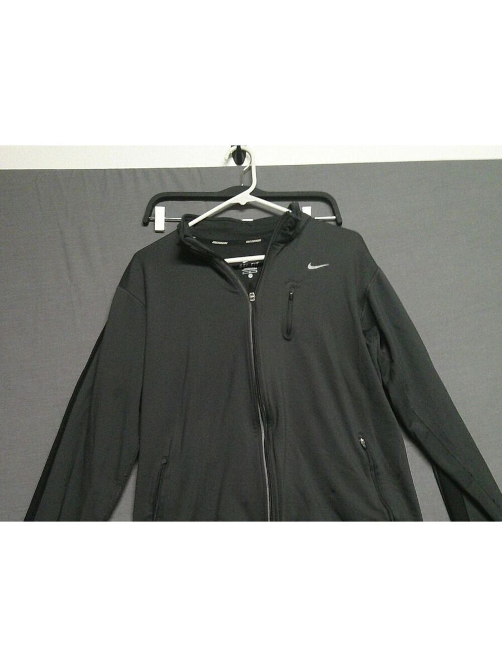 Nike Black Dri-FIT Athletic Running Jacket with Thumbholes